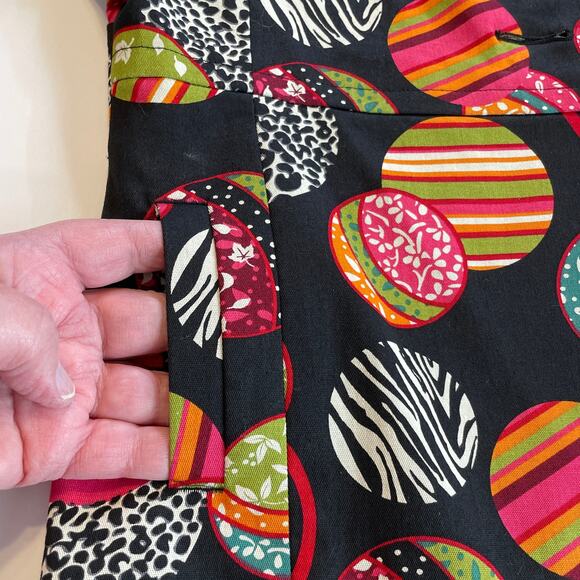 Acorn Black Colorful Fun Mixed Print Ball Shapes Long Sleeve Lined Jacket M - Picture 8 of 13